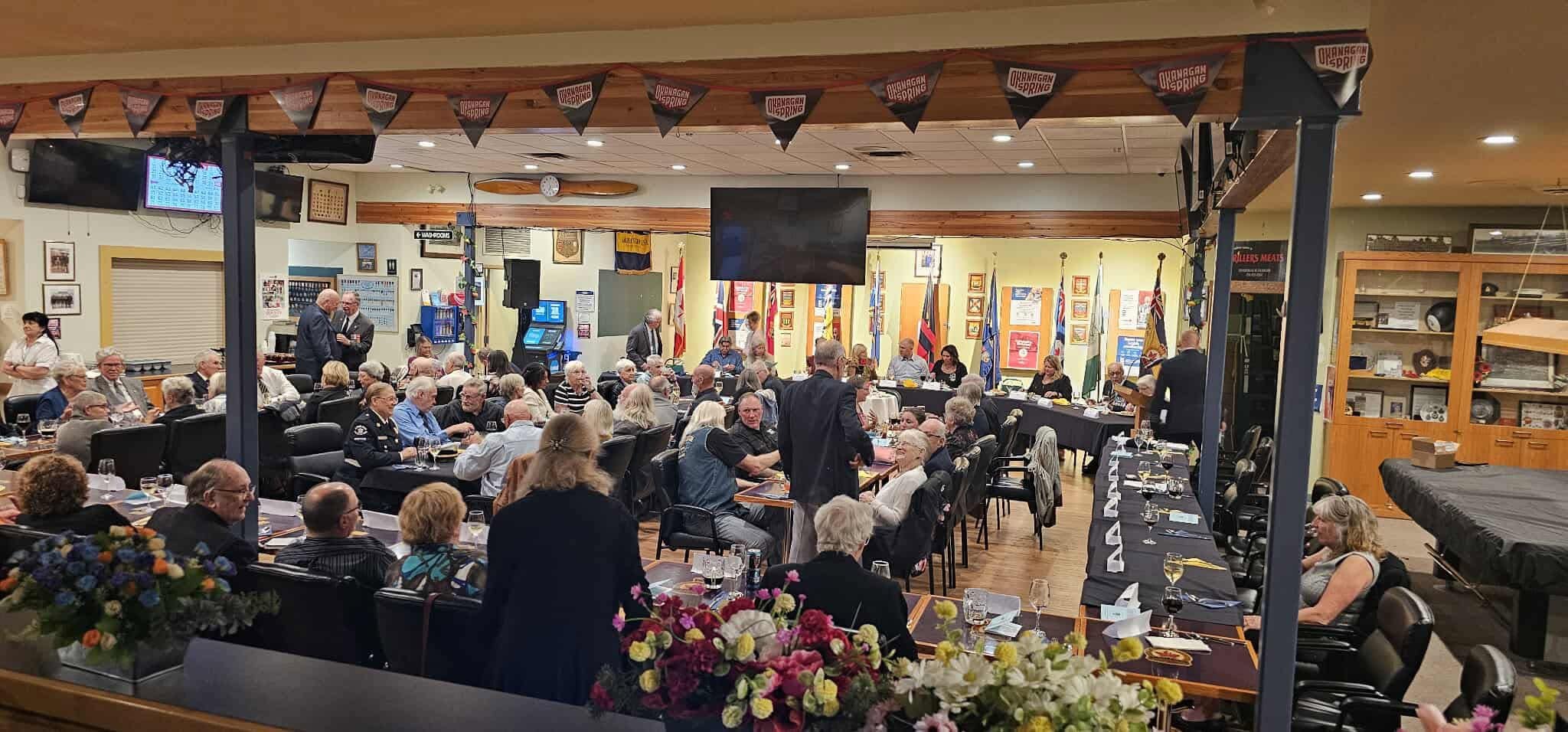 A community dinner in the Legion hall